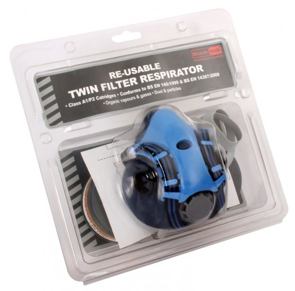 Blackrock Half Mask Twin Filter Respirator – A1P2 Filters